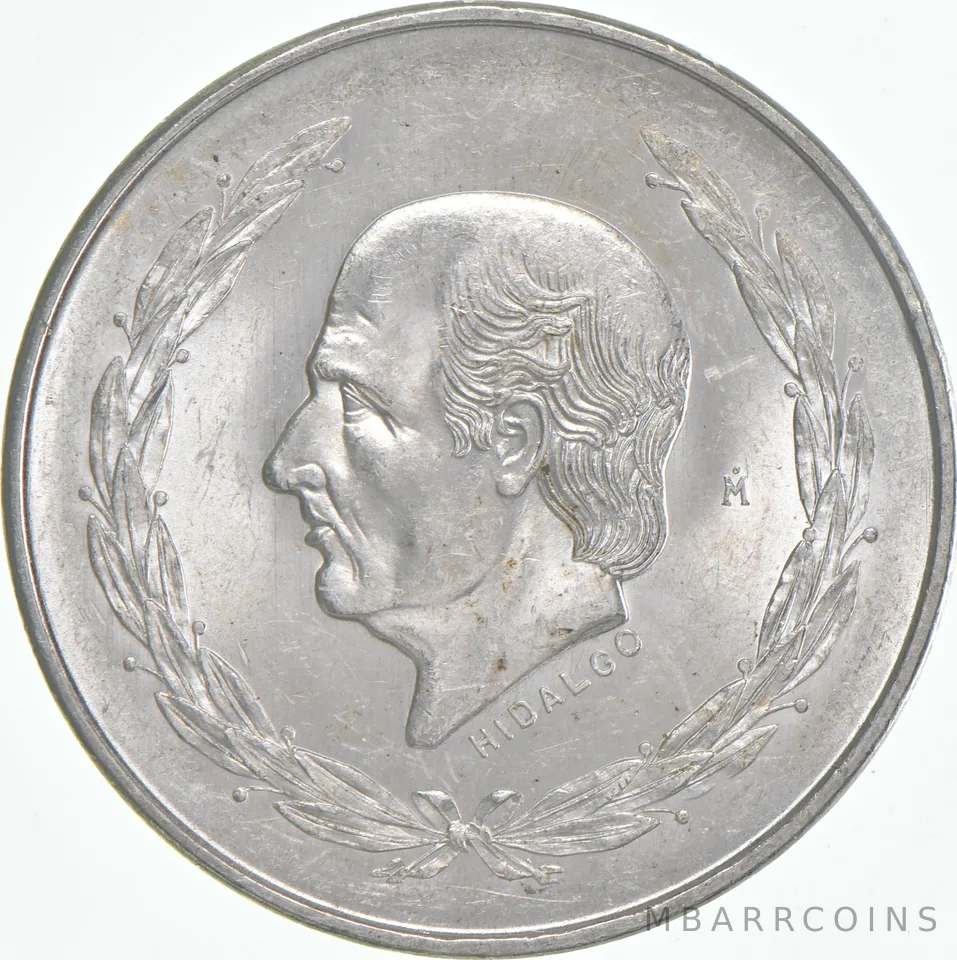 1952 Mo Mexico 5 Pesos Silver Hidalgo BU