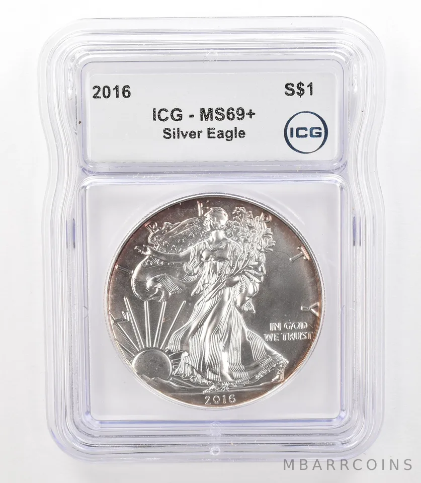 2016 American Silver Eagle MS69+ ICG Peripheral Tone *3158