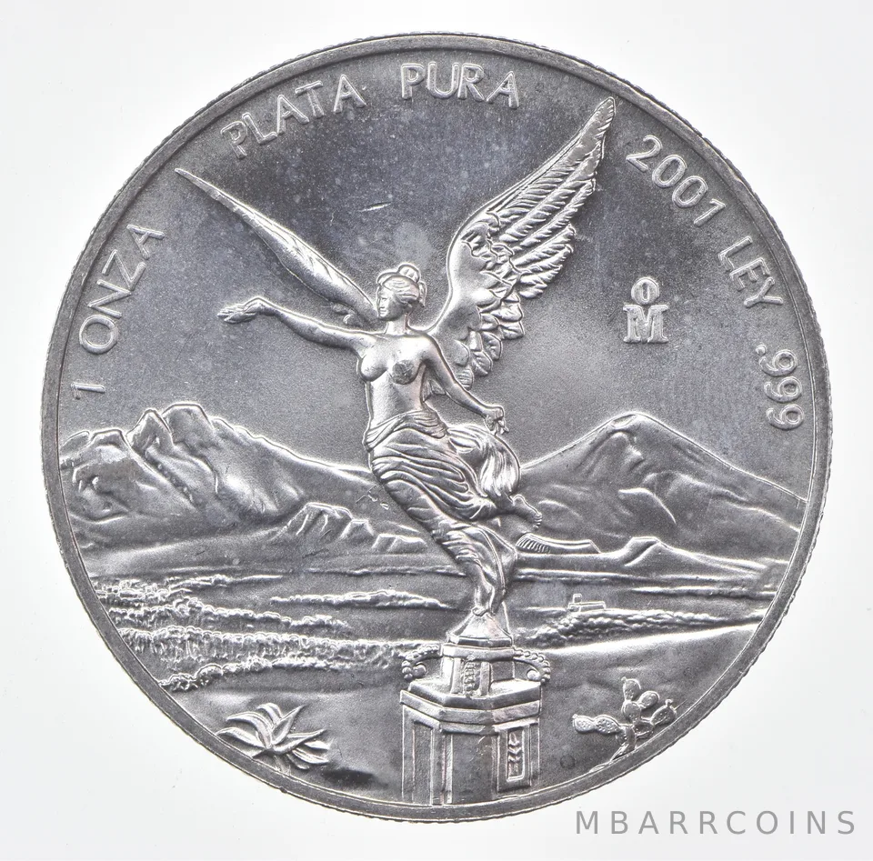 2001-Mo Mexico 1 Onza Silver Libertad *0572