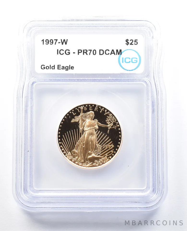 1997-W $25 American Gold Eagle 1/2 Oz Gold PR70 DCAM ICG