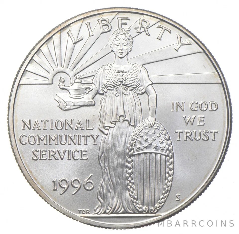 1996-S Unc Community Service Commemorative Silver Dollar $1