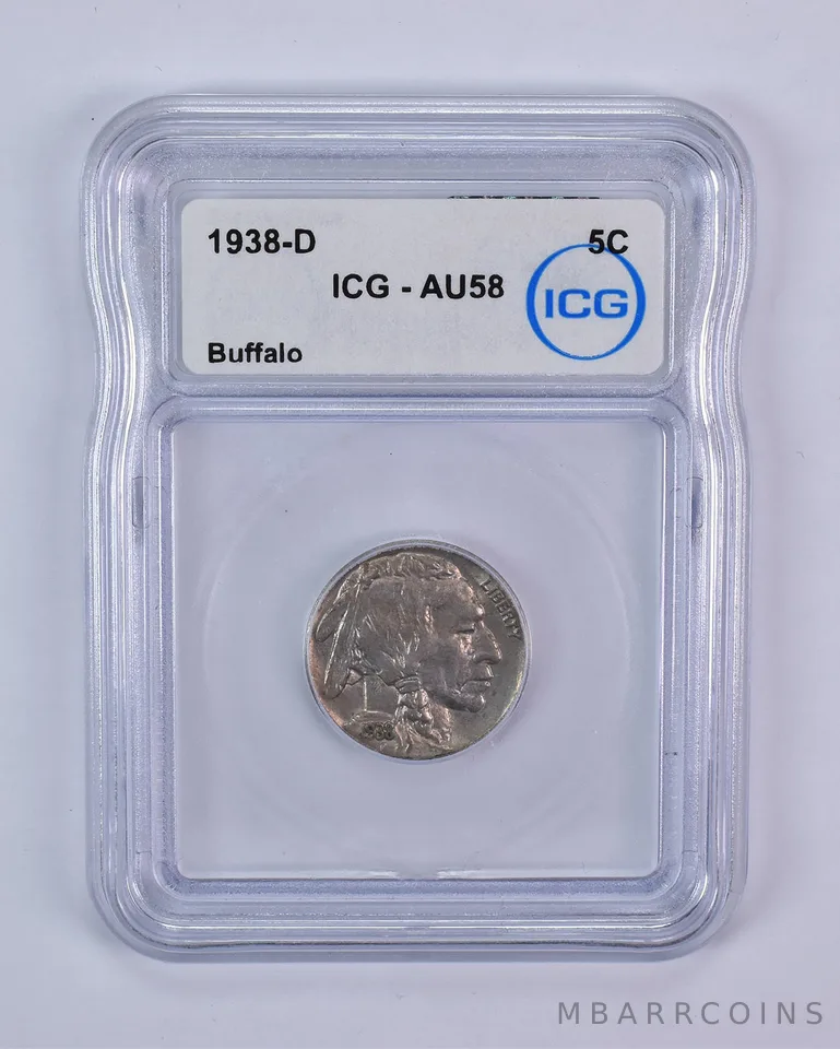 1938-D Indian Head Buffalo Nickel AU58 ICG