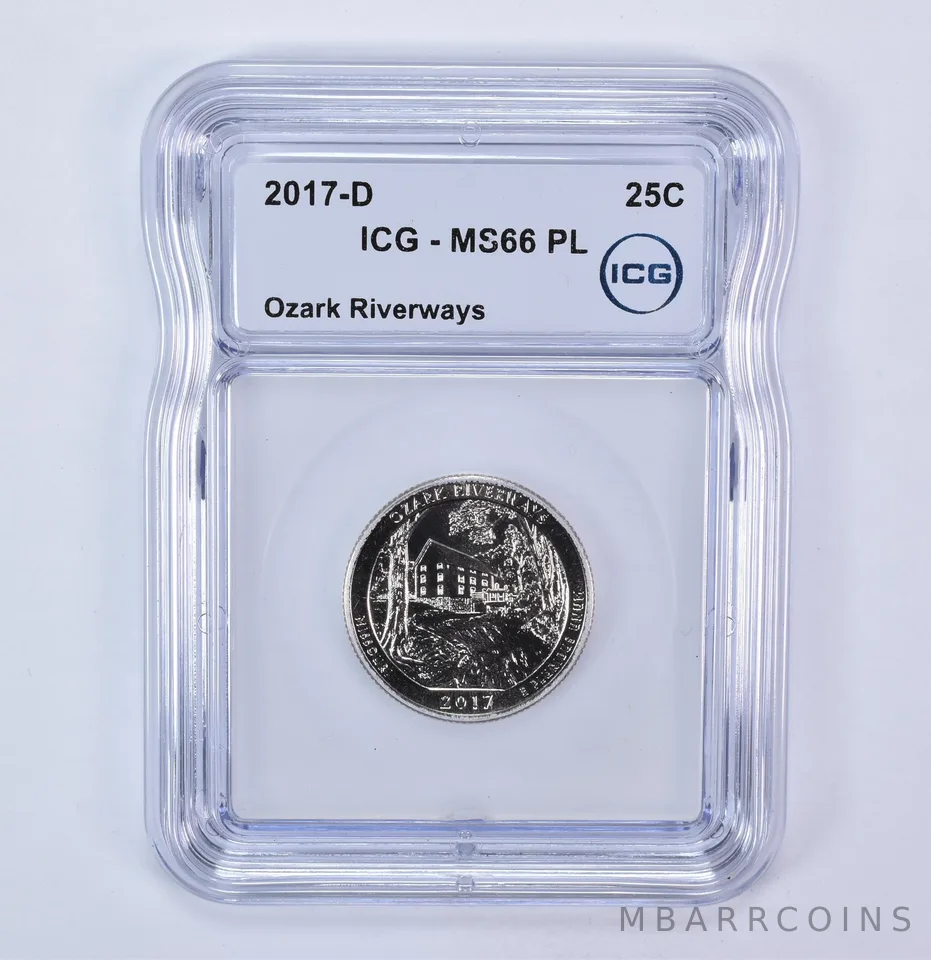 2017-D Washington Quarter ATB Ozark Riverways MS66 PL ICG