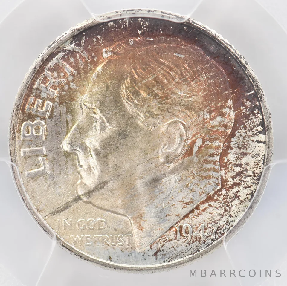 1947-D Roosevelt Dime MS66 FB PCGS Beautiful Tone *0945