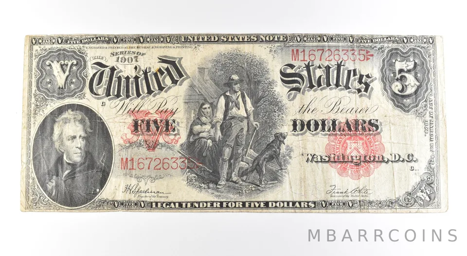 1907 $5 Legal Tender Large Note Red Seal *2686