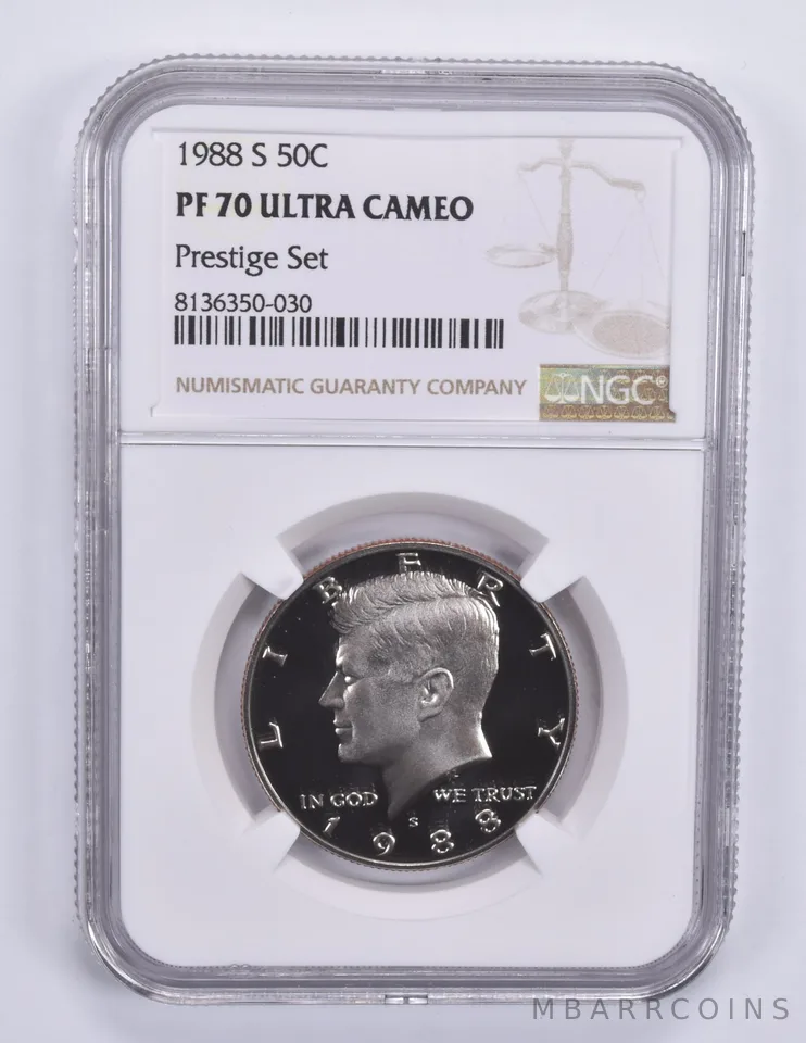1988-S Kennedy Half Dollar Prestige Set PF70 UCAM NGC Brown Label
