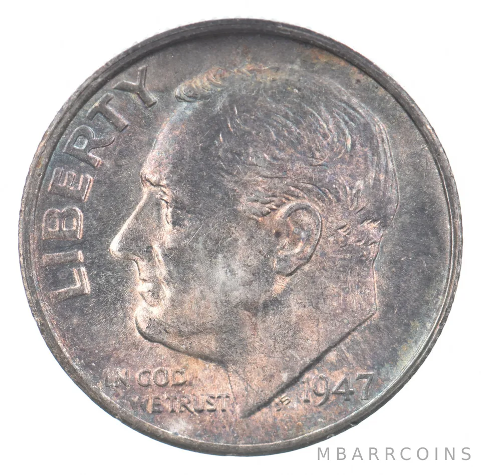 1947-S Roosevelt Dime Rainbow *5922