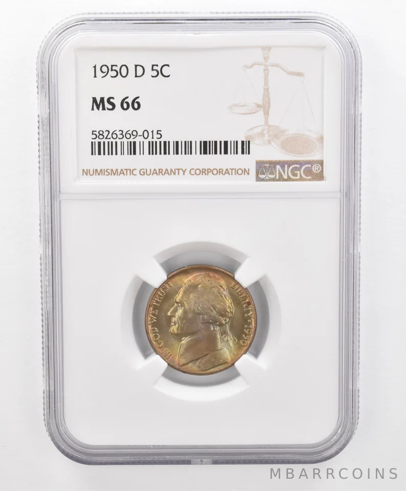 1950-D Jefferson Nickel MS66 NGC Beautiful Tone *2707