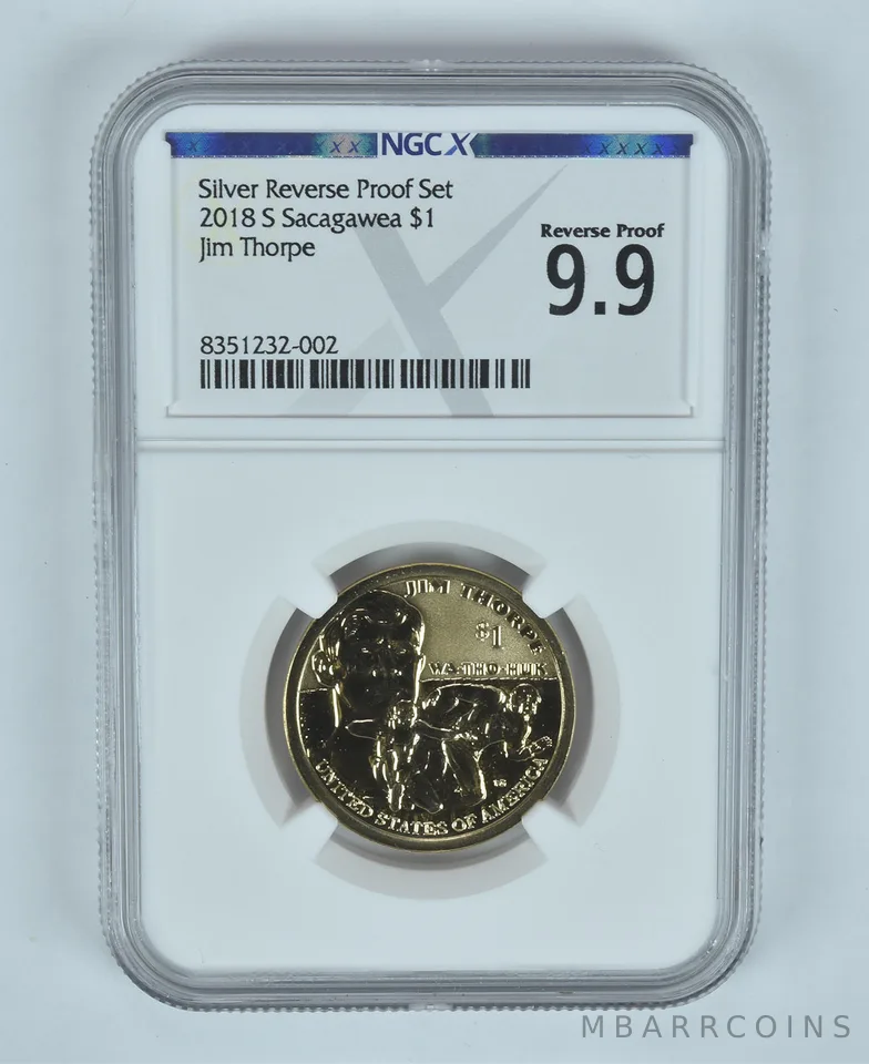 2018-S Sacagawea $1 Jim Thorpe Reverse Proof Set Reverse PF9.9 NGC X