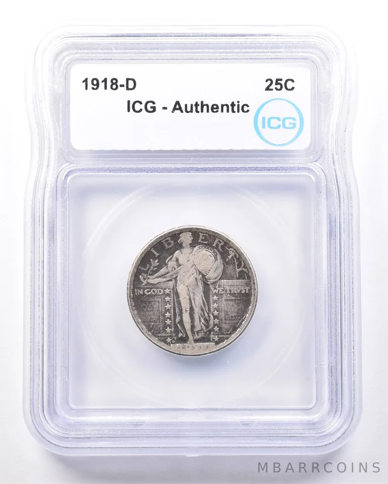 1918-D Standing Liberty Quarter Authentic ICG *7234