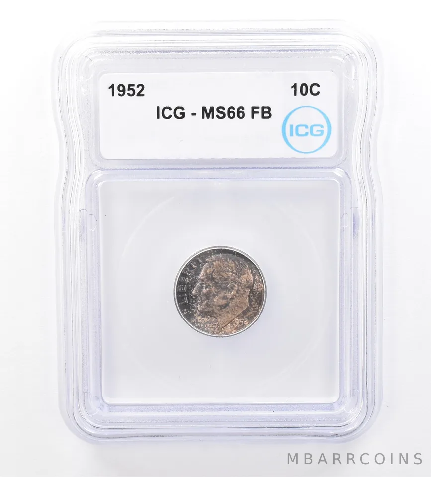 1952 Roosevelt Dime MS66 FB ICG Beautiful Tone a1580