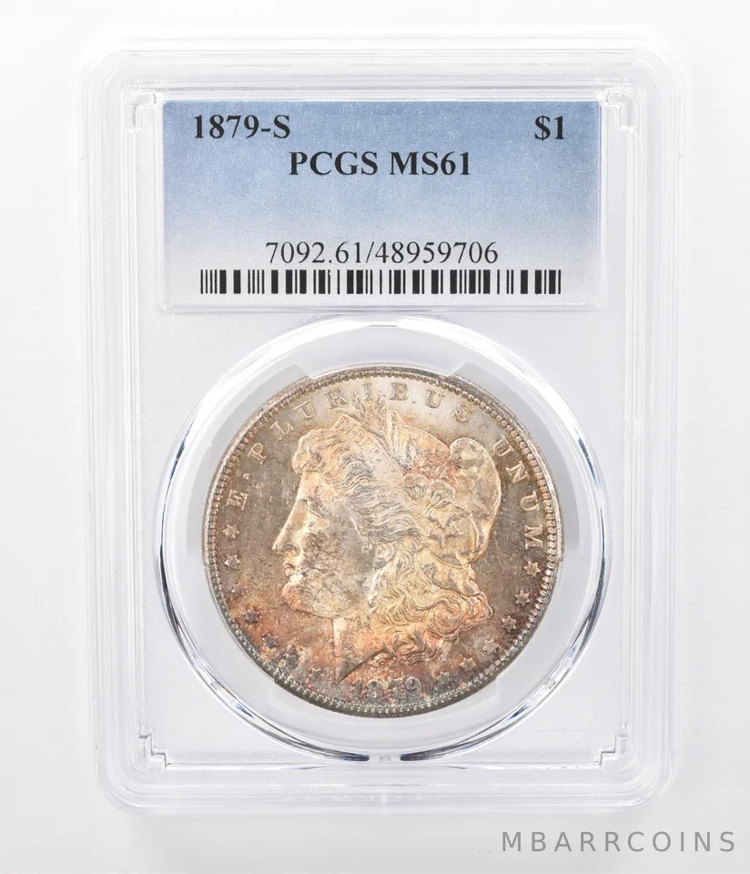 1879-S Morgan Silver Dollar MS61 PCGS Beautifully Toned a7439