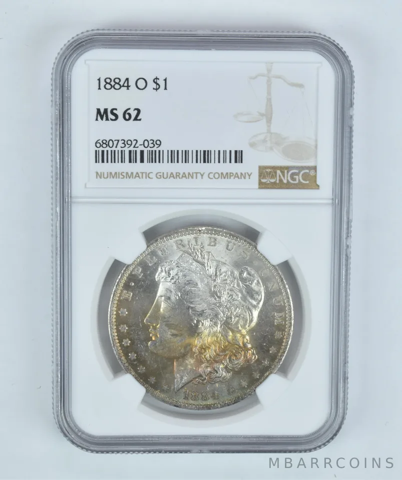 MS62 1884-O Morgan Silver Dollar NGC Beautifully Toned a2211