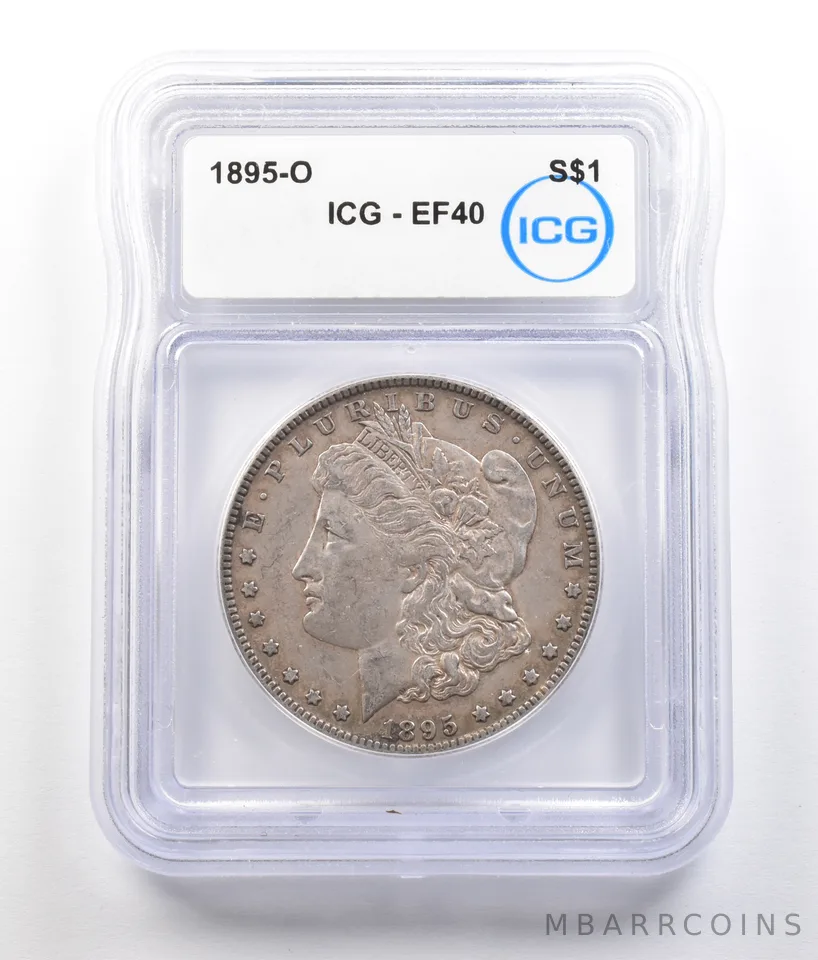1895-O Morgan Silver Dollar EF40 ICG a0747
