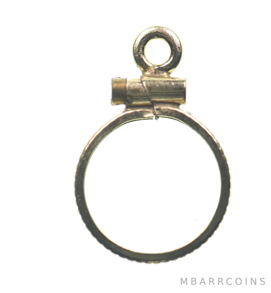 12K 10.3mm Gold Filled Token Coin Bezel Pendant Frame Edge *1397
