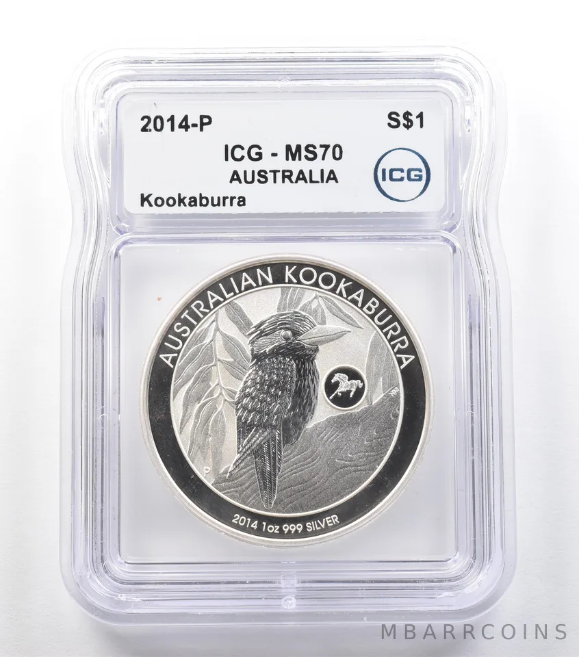 2014 P Australia $1 Silver Kookaburra Horse Privy 1 Oz Silver MS70 ICG *7830
