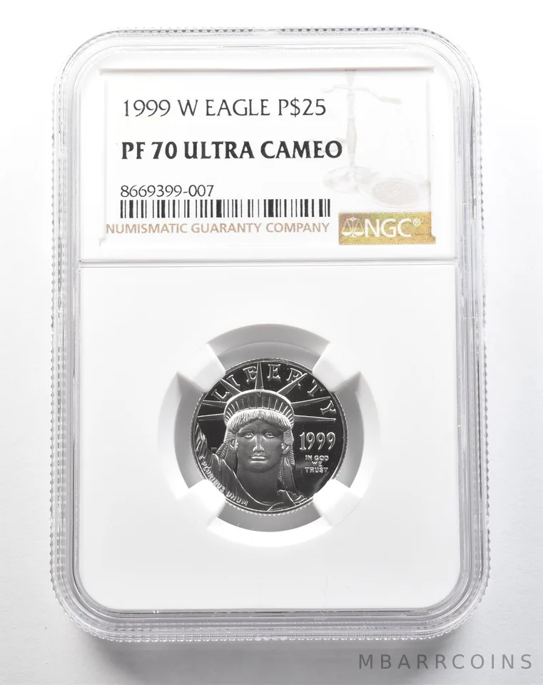1999-W $25 American Platinum Eagle 1/4 Oz Platinum PF70 UCAM NGC a3766