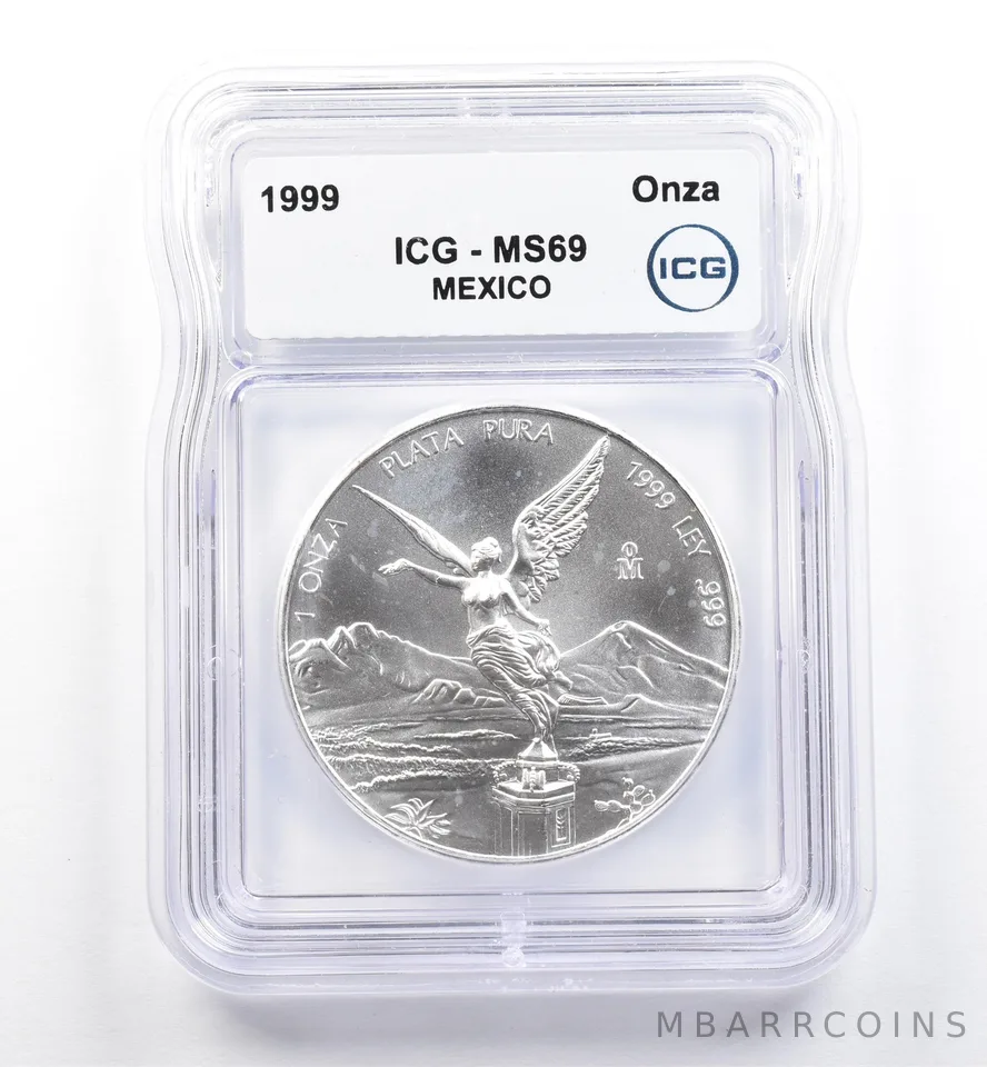 1999 Mo Mexico 1 Onza Silver Libertad MS69 ICG *0134
