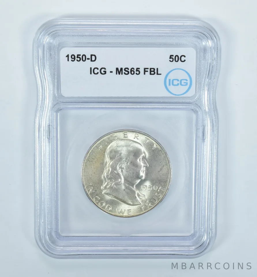 1950-D Franklin Half Dollar MS65 FBL ICG