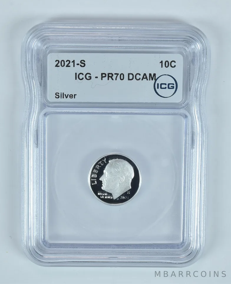 2021-S Roosevelt Dime Silver PR70 DCAM ICG