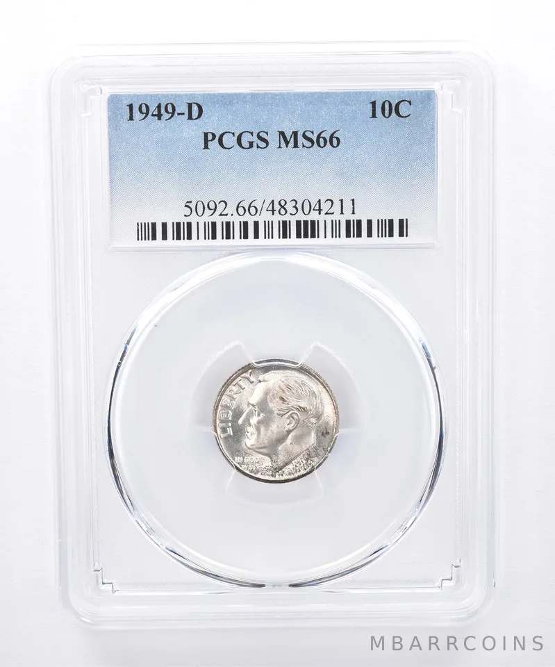1949-D Roosevelt Dime MS66 PCGS Peripheral Tone *8356