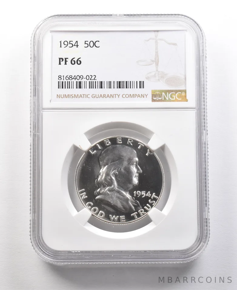 1954 Franklin Half Dollar PF66 NGC Great Contrast *8936