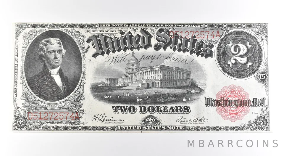 1917 $2 Legal Tender Large Note Red Seal *2643