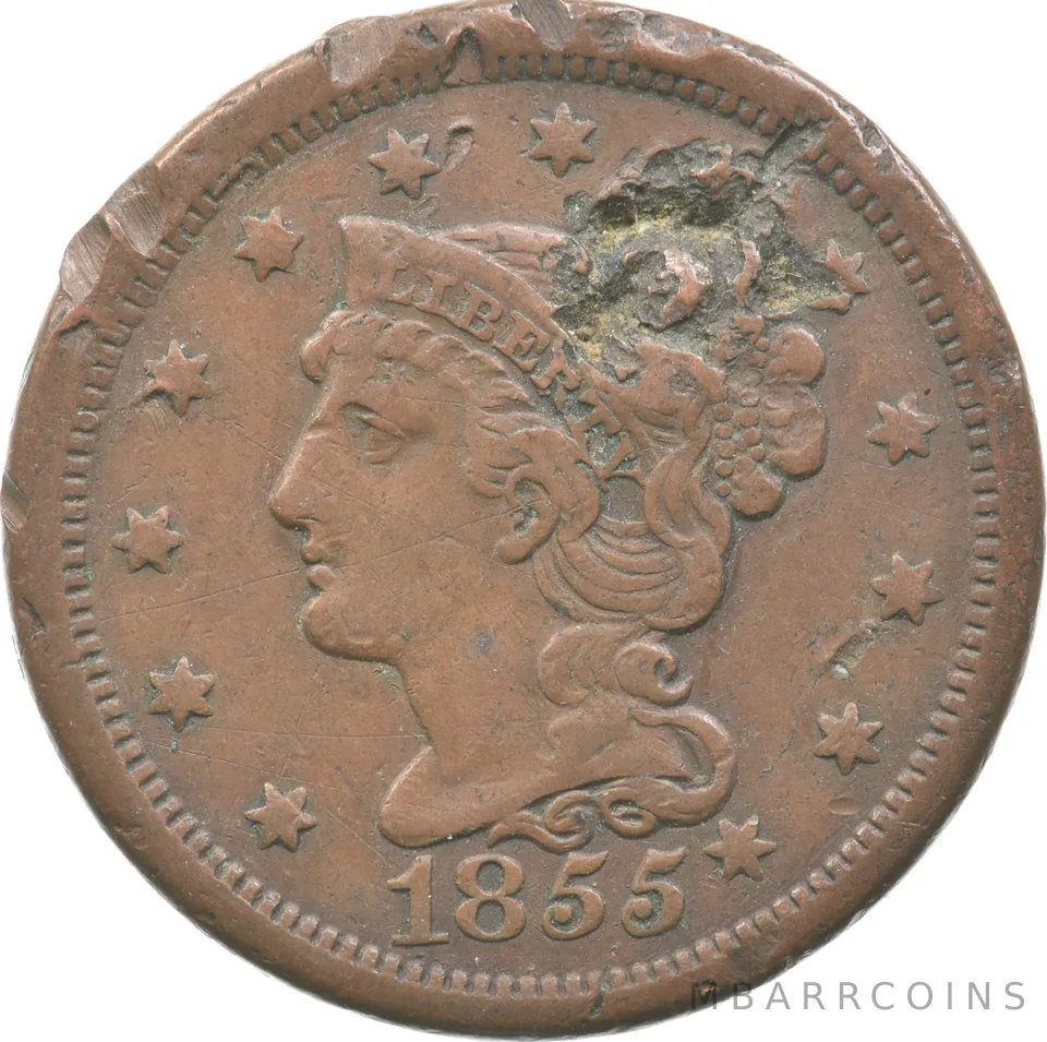 1855 Liberty Head Large Cent Knob On Ear *4790
