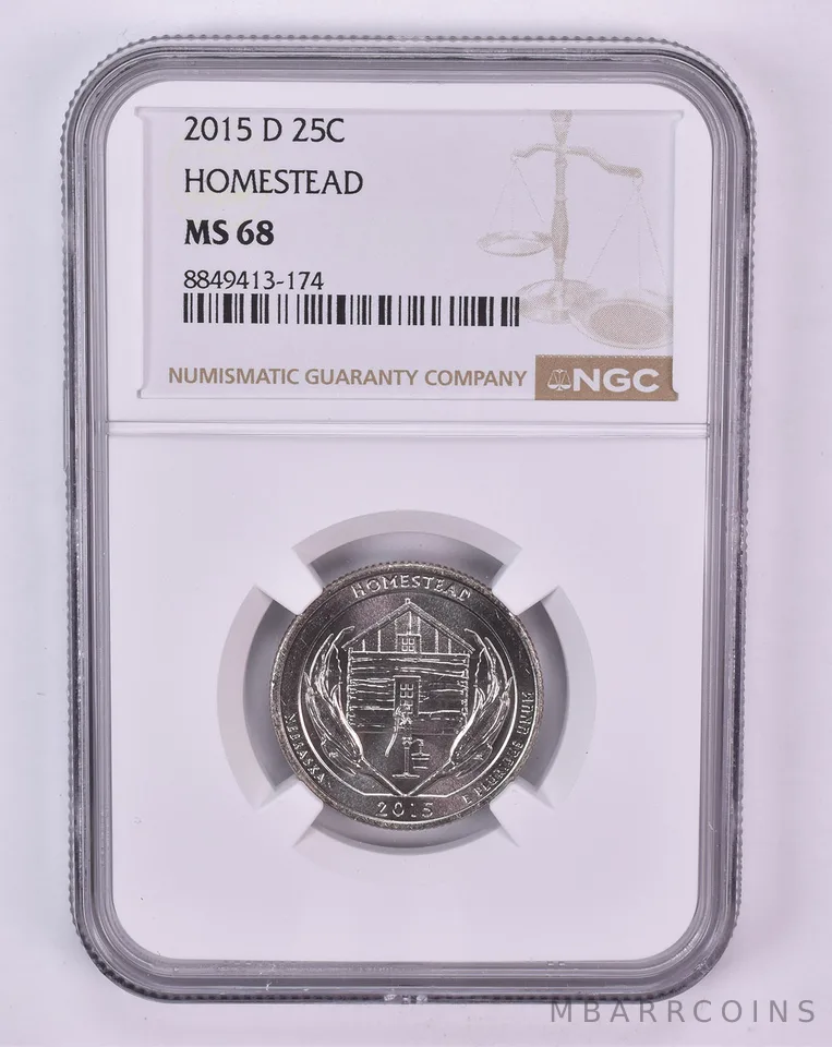2015-D Washington Quarter Homestead ATB MS68 NGC Brown Label