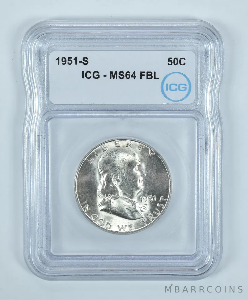 1951-S Franklin Half Dollar MS64 FBL ICG