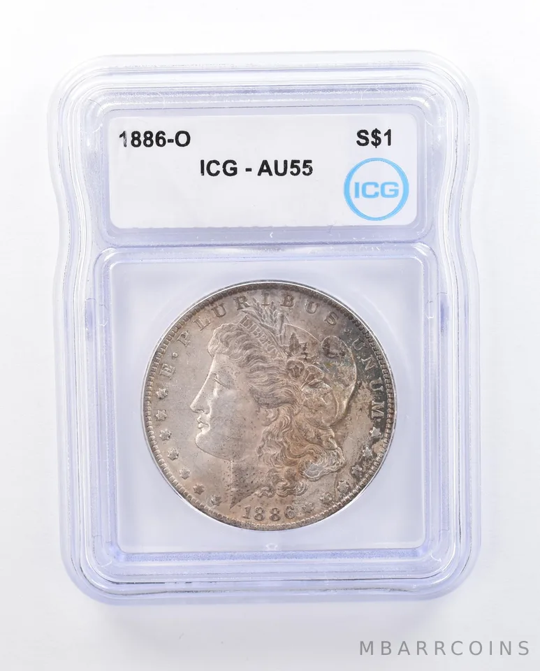1886-O Morgan Silver Dollar AU55 ICG Beautiful Tone *3415
