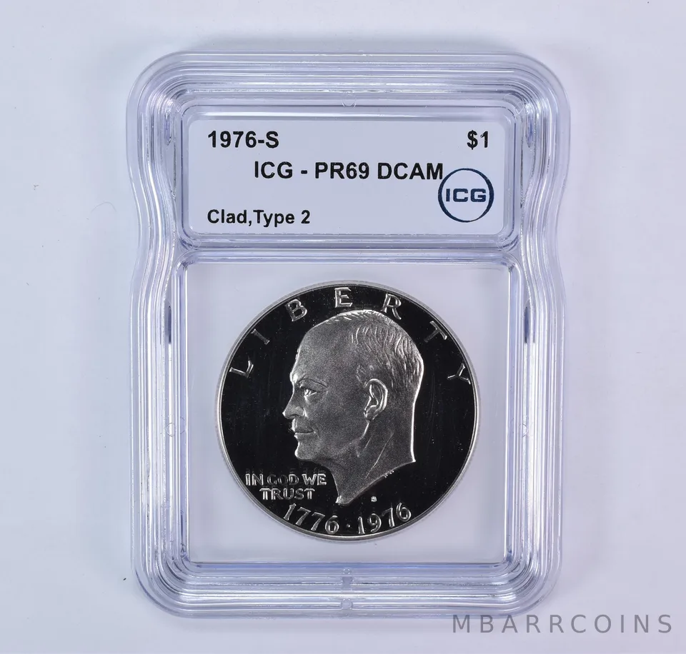 1976-S Eisenhower $1 Type 2 CLAD PR69 DCAM ICG