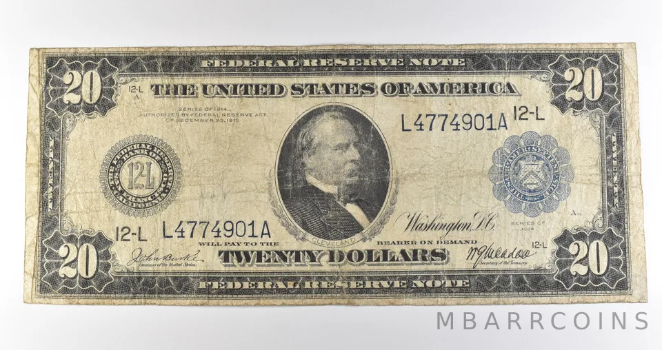 1914 $20 San Francisco FRN Large Note Blue Seal *3650