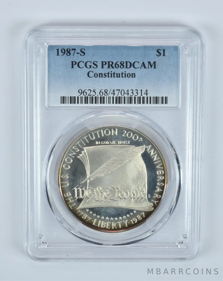 PR68DCAM 1987-S US Constitution Commemorative $1 PCGS Awesome Tone *3359