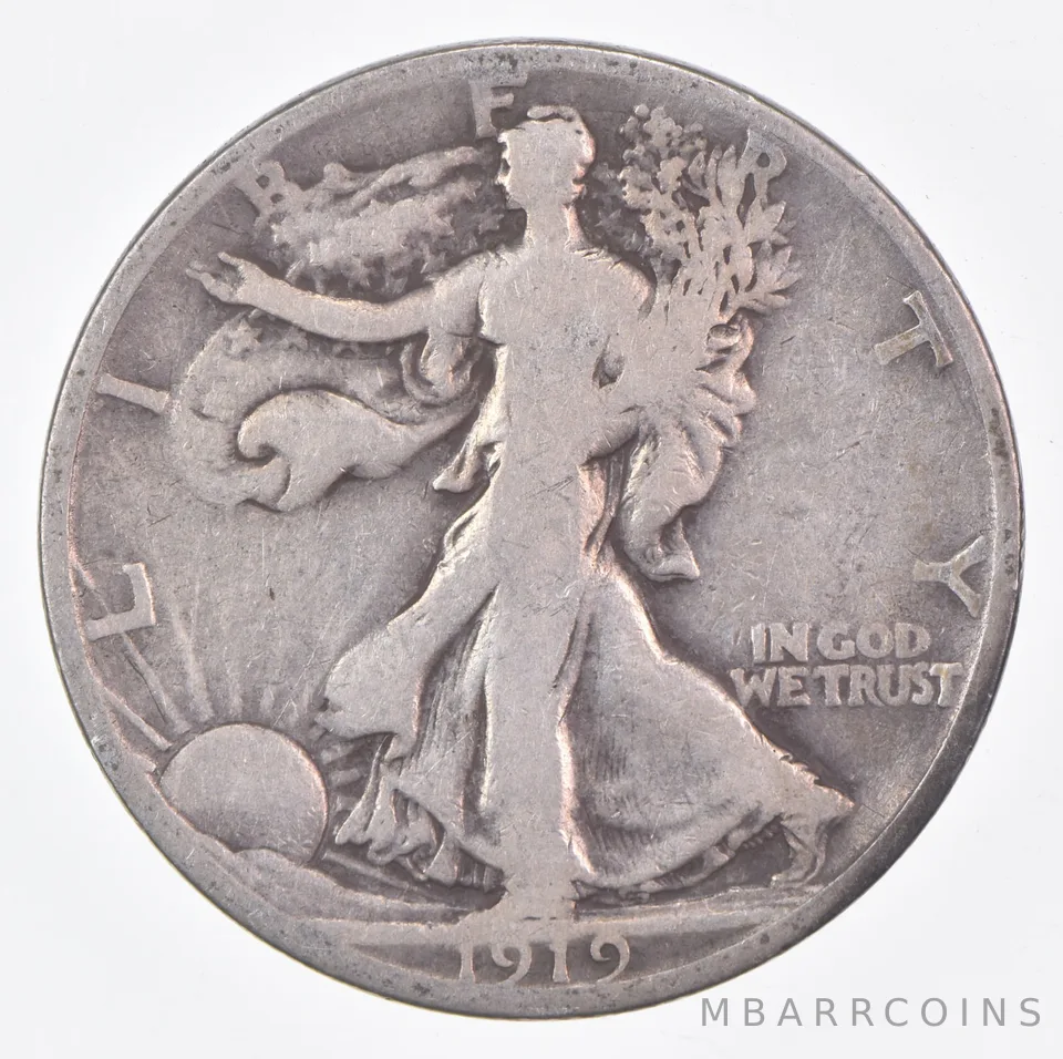 1919-S Walking Liberty Half Dollar CIRC G+ 90% Silver
