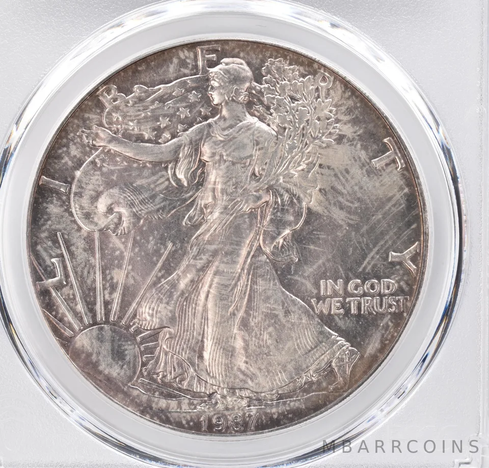 1987 American Silver Eagle MS68 PCGS Beautiful Tone *1160