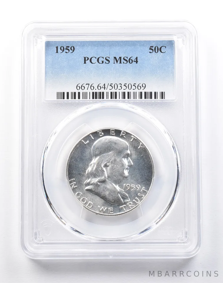 1959 Franklin Half Dollar Type 2 Reverse MS64 PCGS *4098