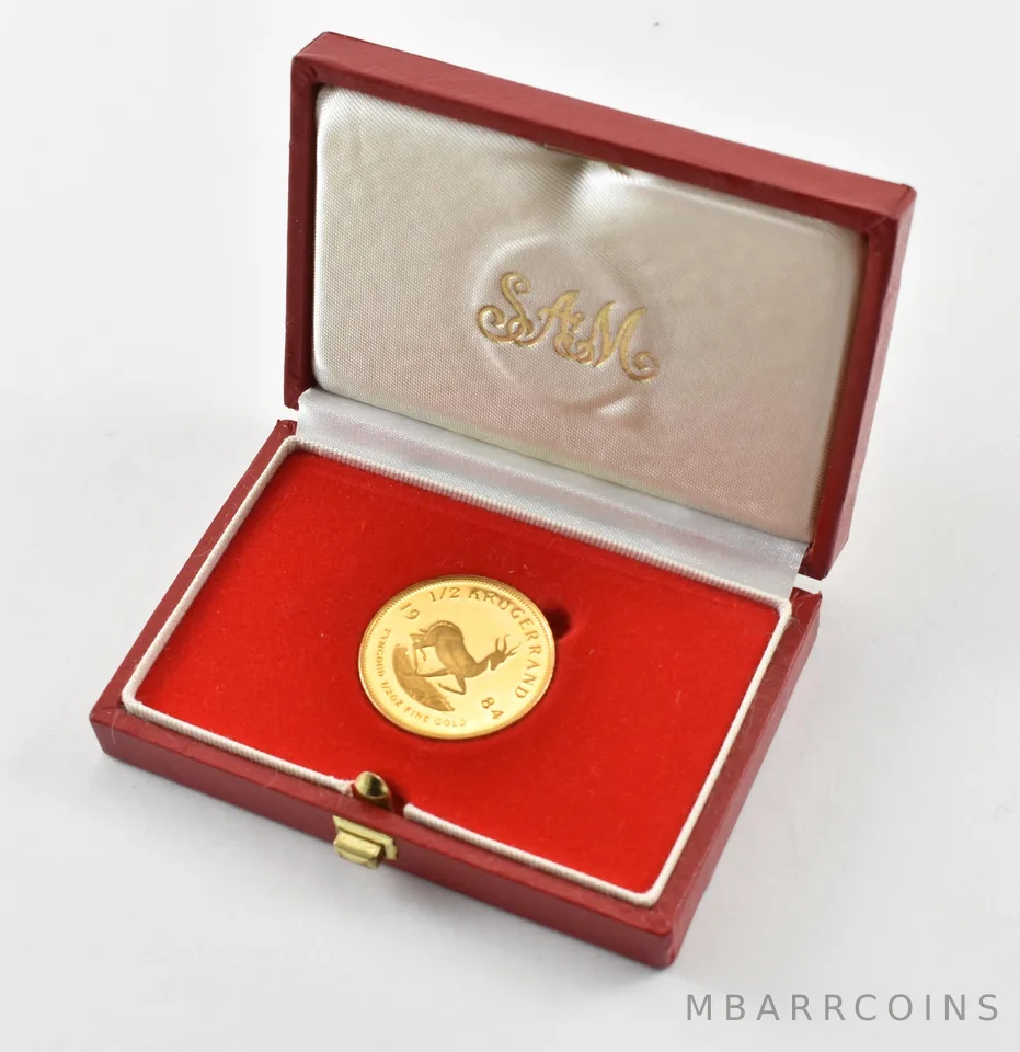 1984 South Africa 1/2 Krugerrand 1/2 Oz Gold In Box Proof *6731