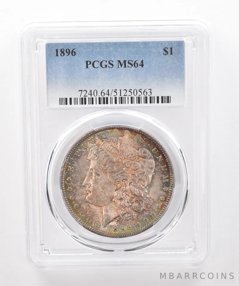 1896 Morgan Silver Dollar MS64 PCGS Beautiful Tone *2035
