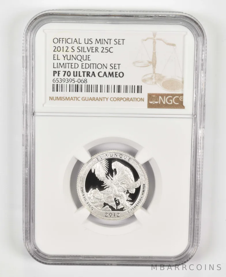 2012-S PF70 El Yunque Silver Quarter US Mint Limited Edition Set NGC