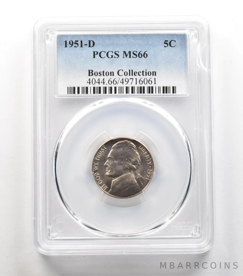 1951-D Jefferson Nickel Boston Collection MS66 PCGS a6749