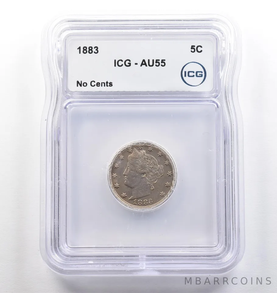 1883 Liberty V Nickel No Cents AU55 ICG *4103