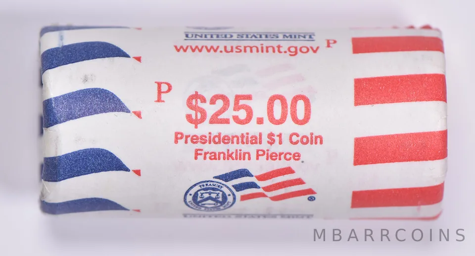 2010-P Franklin Pierce Presidential $1 Coin Roll $25 Unc US Mint BU