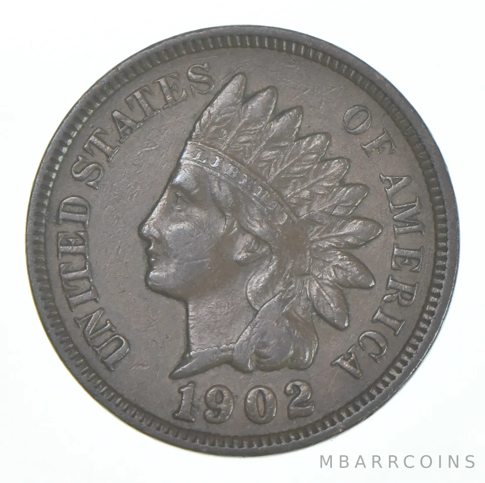 XF 1902 Indian Head Copper Cent Penny - High Grade Sample