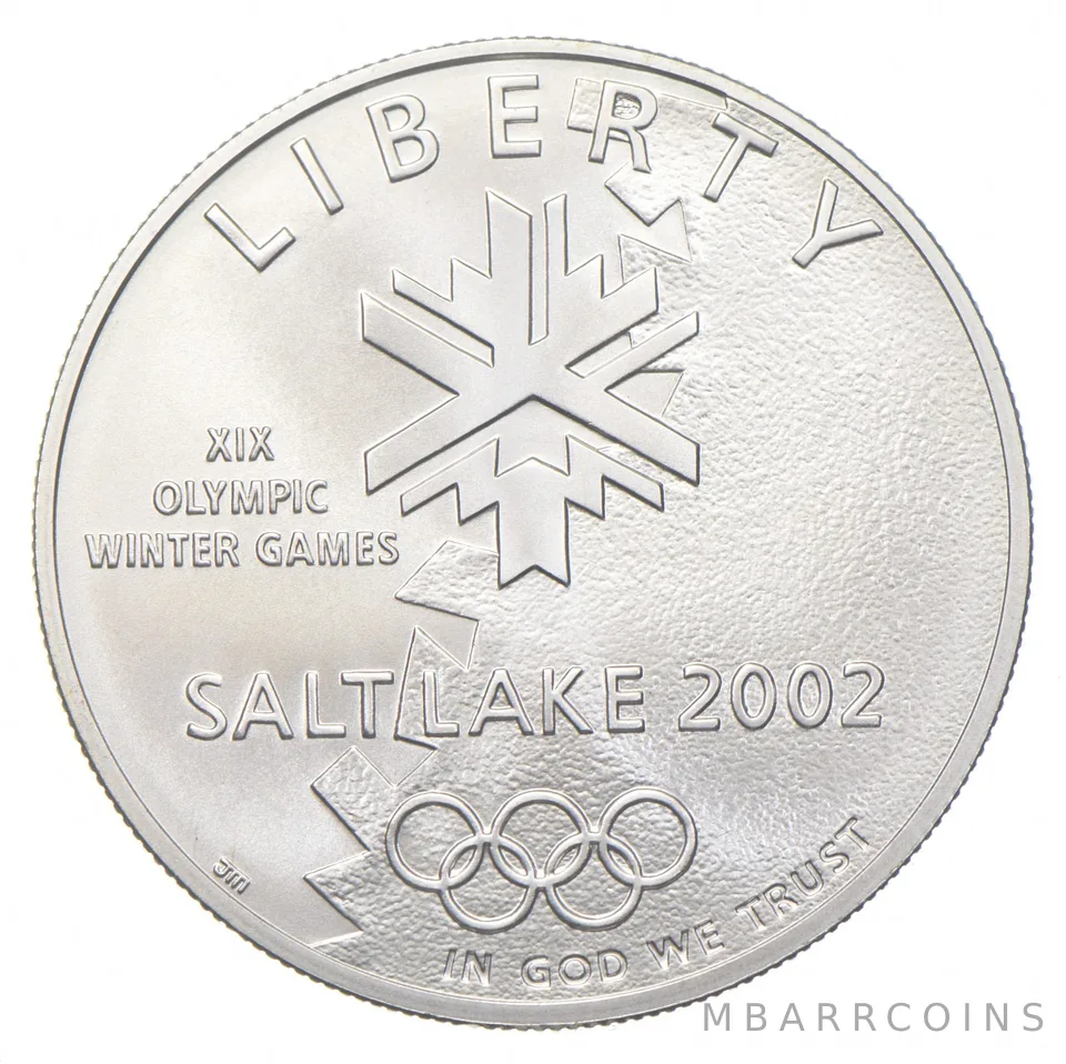 2002-P Unc Salt Lake Olympic Commemorative Silver Dollar $1