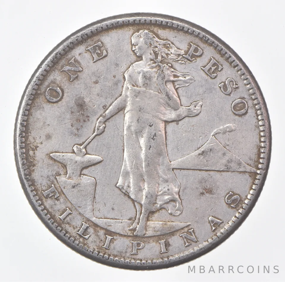 1908-S Philippines 1 Peso *0567