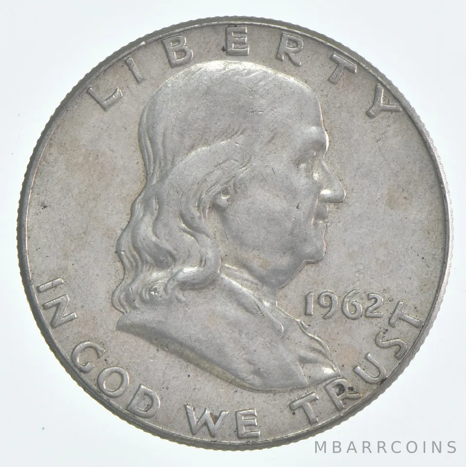 1962 (P) Franklin Half Dollar Circulated 90% Silver (1pc)