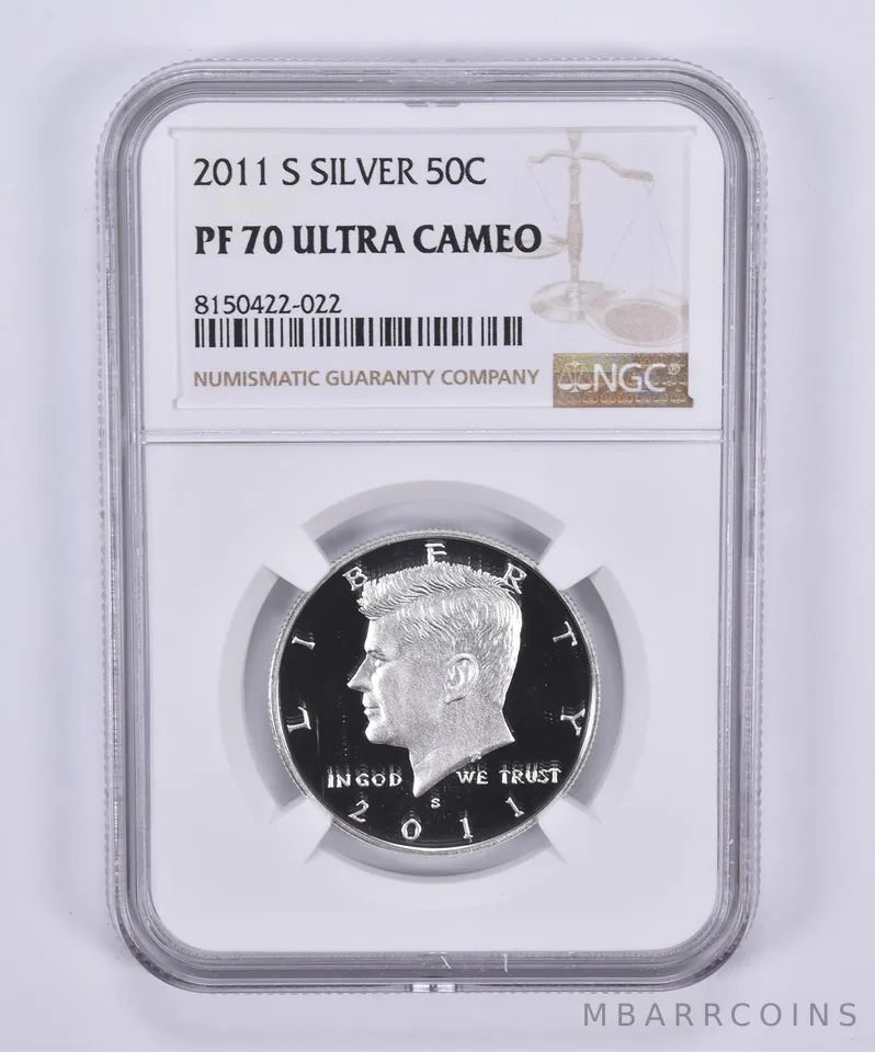 2011-S Kennedy Half Dollar Silver PF70 UCAM NGC Brown Label