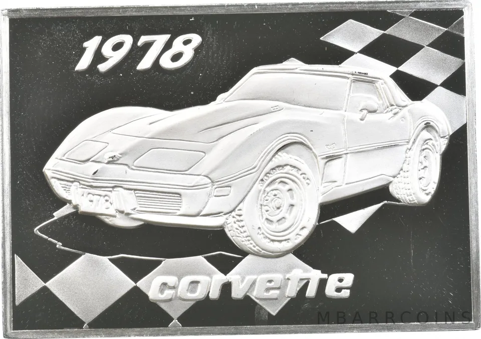 1978 Corvette Silver Art Bar 36.7 Grams *8646