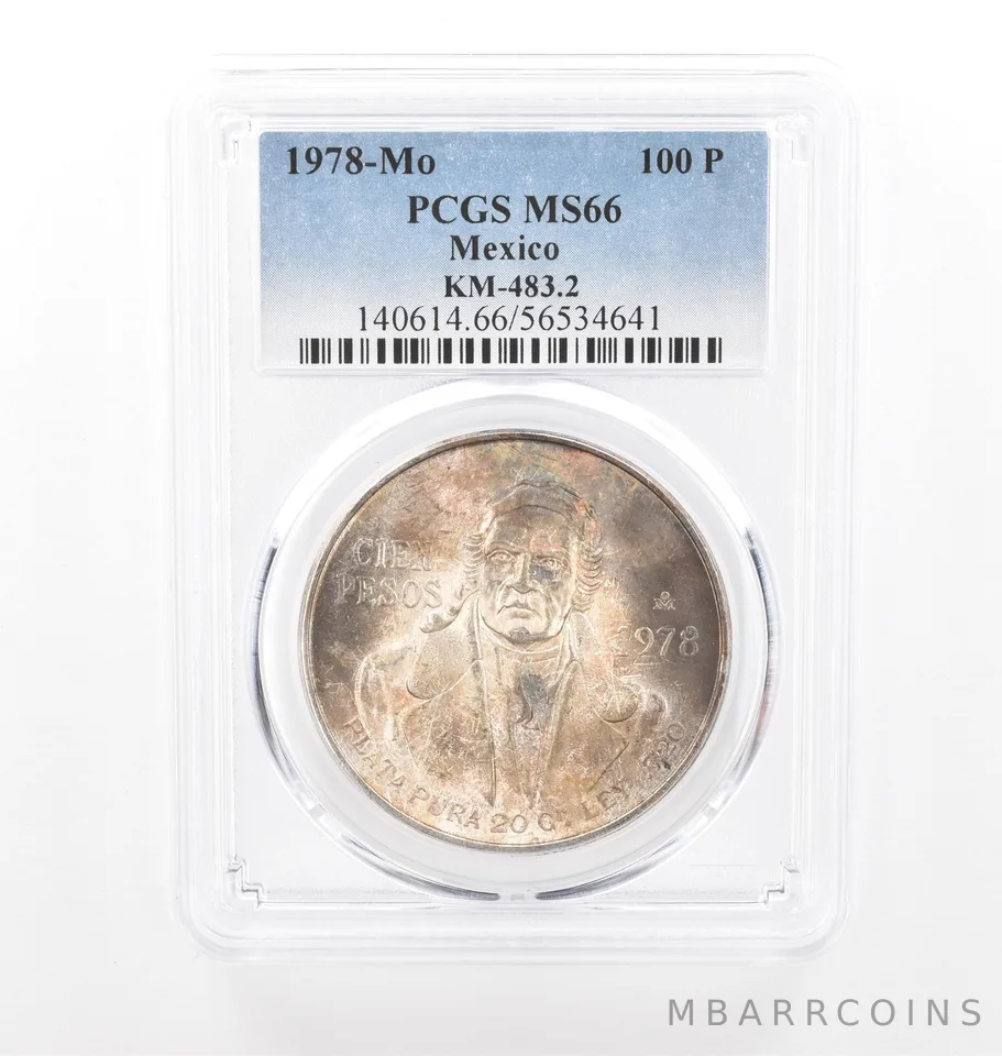 1978 Mo Mexico 100 Pesos Silver KM-483.2 MS66 PCGS Beautiful Tone *2111